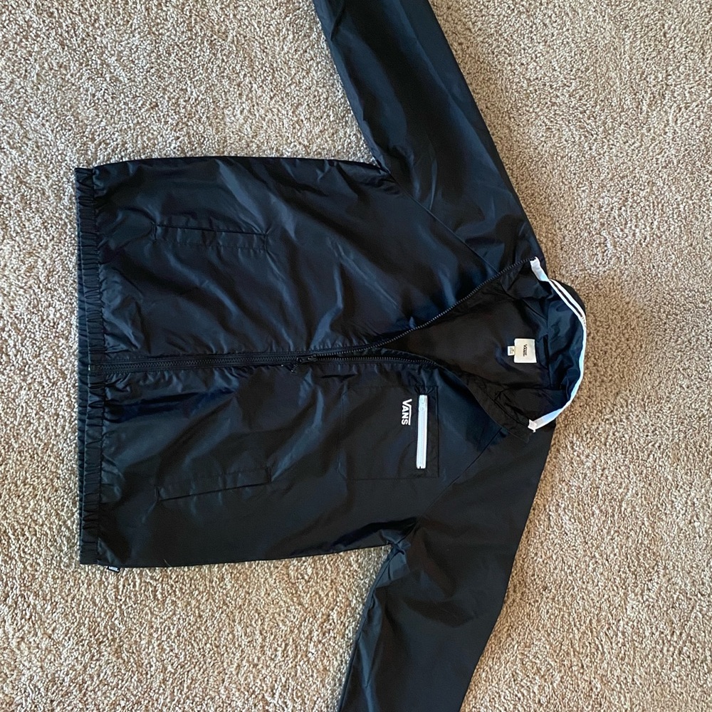 Black Vans Zip Up Windbreaker